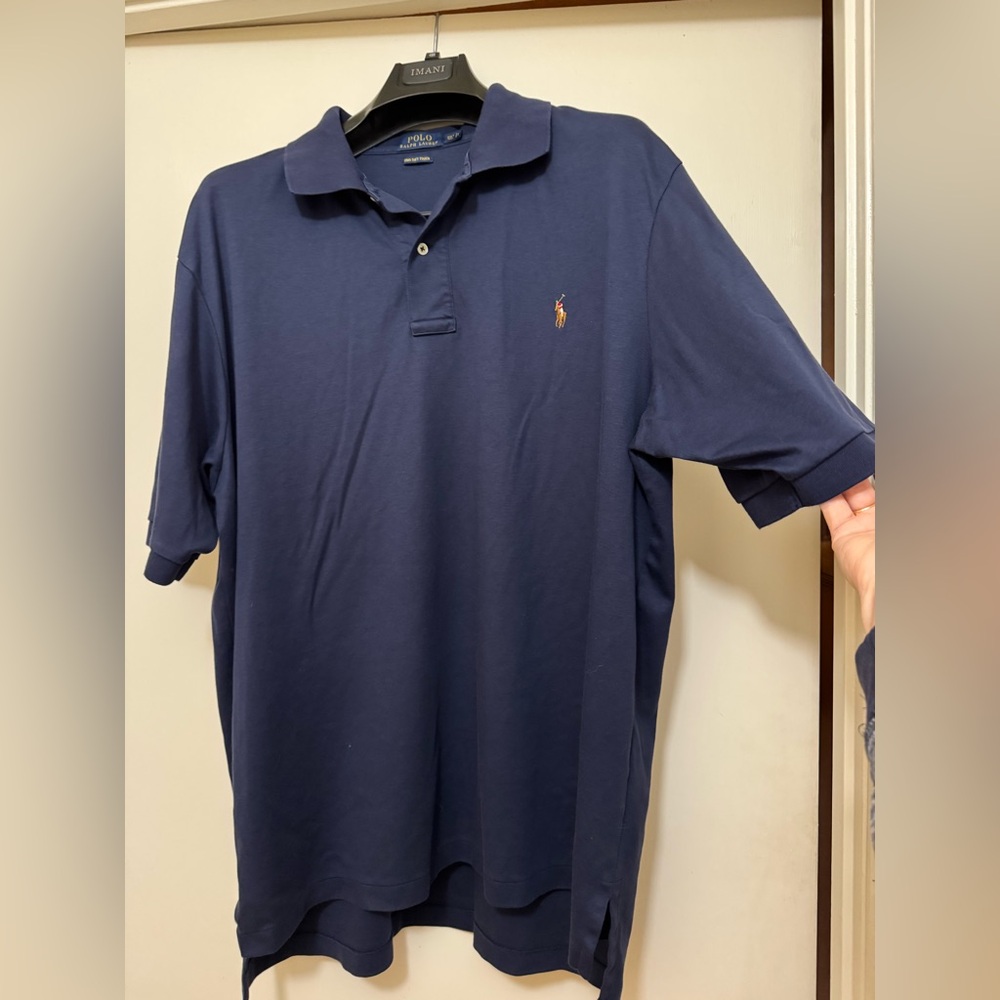 Polo Ralph Lauren 2XLT Tall Pima Soft Touch Polo Shirt Navy Blue Big & Tall